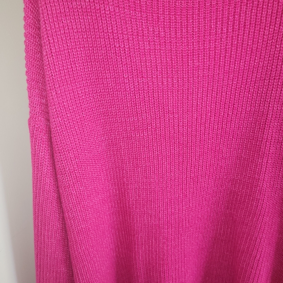 Fashion Nova Hot Pink V-Neck Sweater - Picture 3 of 7